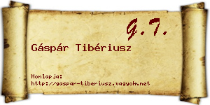Gáspár Tibériusz névjegykártya